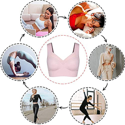 WOWENY Womens Wirefree Seamless Bras Everyday Lounge Bra Sleeping Full Coverage Pullover Bra - color: Beige-1, size: X-Large