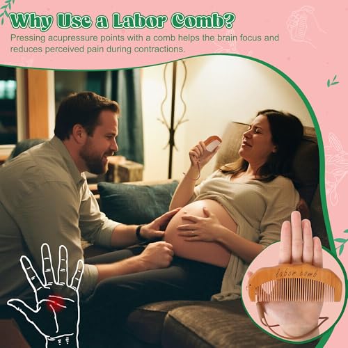 2 Pcs Labor Comb & Massage Roller Ball Kit, Hospital Bag Must Haves - style: 2 Labor Combs & 1 Pink Massage Roller Ball