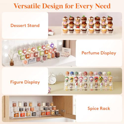 Lifewit 14″ Spice Rack, Perfume Cologne Stand, Tool-Free Assembly, 2 Pcs - color: Clear, size: 14″3-Tier,2 pc