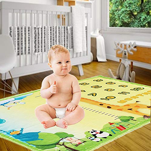 Baby Monthly Milestone Blanket Large 60"x40" Memory Blanket w/Growth Tracker - color: Yellow