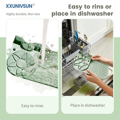 Water Bottle Drying Rack for Stanley & Owala, Silicone Mat, Matcha Green - color: Green