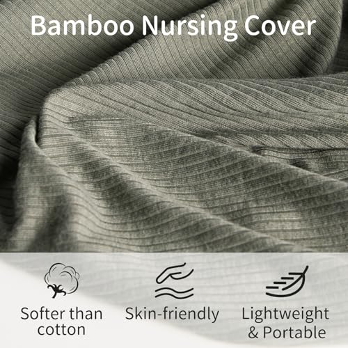 BubblePanda Rayon Made from Bamboo Nursing Cover for Baby Breastfeeding - color: Olive Drab