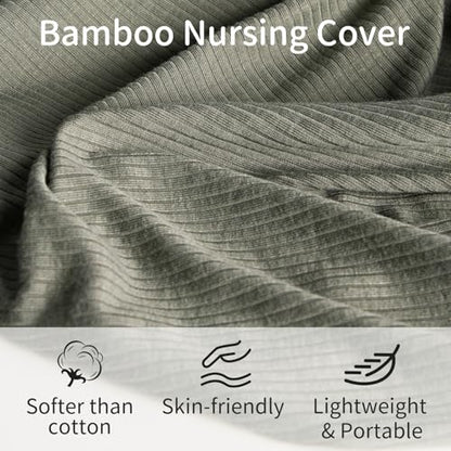 BubblePanda Rayon Made from Bamboo Nursing Cover for Baby Breastfeeding - color: Olive Drab