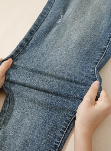 BLENCOT Maternity Jeans High Rise Stretchy Waistband Straight Leg - color: Sail Blue, size: Medium