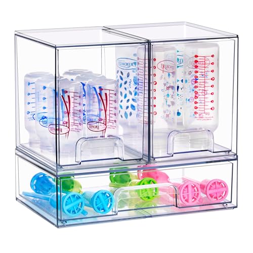 Sorbus Baby Bottle Organizer, Stackable Design (2 Tall + 1 Wide) - size: 2 Tall + 1 Wide