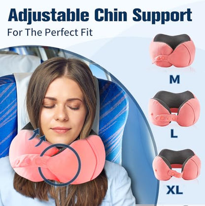 Cirorld Neck Pillow for Traveling, Travel Pillows for Airplanes Red - color: Red