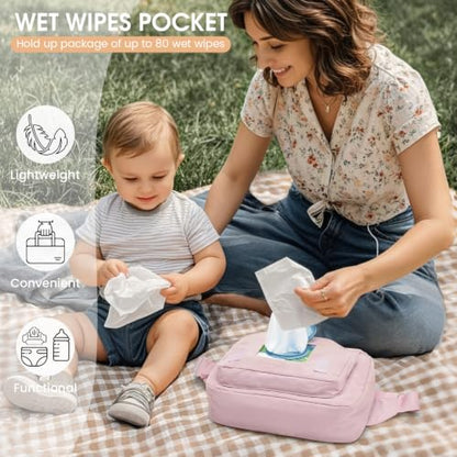 G4Free Small Diaper Bag, Mini Sling Diaper Bag with Portable Changing Pad - color: Pink