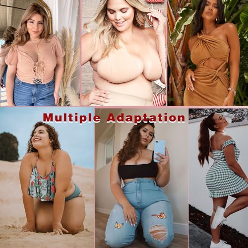 Plus Size Boobtape for Large Breasts, Wide Boob Tapes Light Brown - color: Light Brown, size: 6 INCH