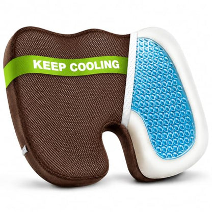 Cooling Ergonomic Memory Foam Seat Cushion, Breathable Mesh Cover, Coffee - color: Mesh Coffee