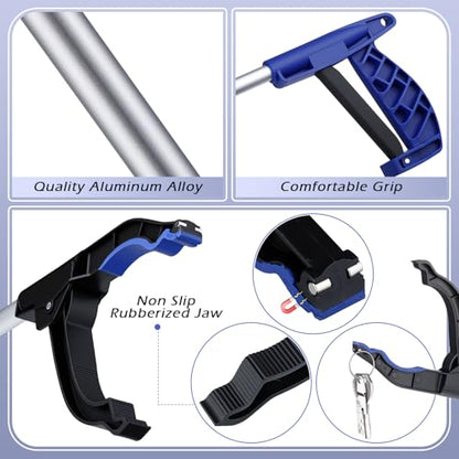 Sabary 20 Pcs 30" Grabber Reacher Tool Trash Pickers Bulk, Blue - color: Blue