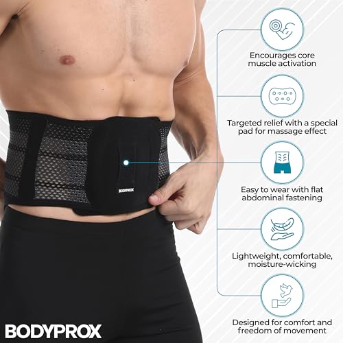 Bodyprox Breathable Back Brace, Back Support Brace for Men and Women. (X-Large) - size: X-Large