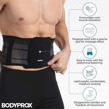 Bodyprox Breathable Back Brace, Back Support Brace for Men and Women. (X-Large) - size: X-Large