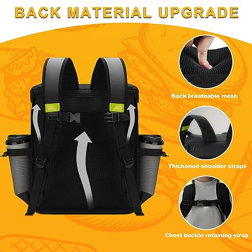 Ytonet XX-Large Food Delivery Backpack, Delivery Bag with Reflective Strip - color: Black, size: XX-Large