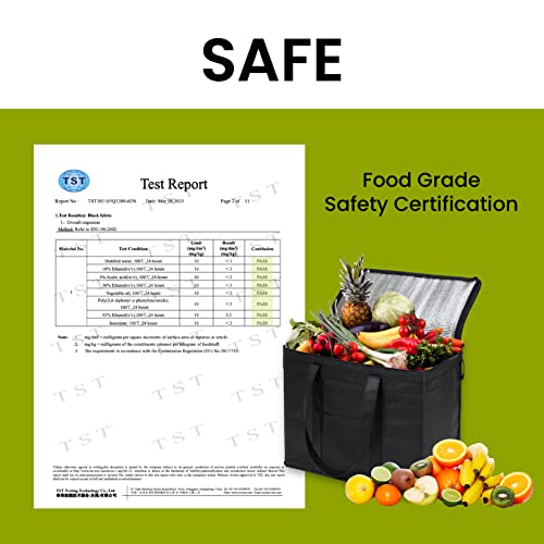 NZ home Insulated Food Bag, Portable Cooler Tote (Medium, Black, 2 Pack) - color: Black, size: Medium