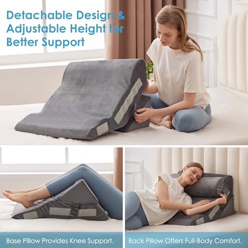 MEGCXIT Wedge Pillow Set for After Surgery, Bed Wedge, 3PCS, Grey - color: Grey, size: 3pcs