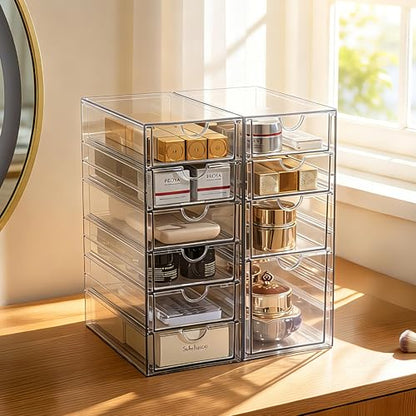 Prsildan Hair Accessories Organizer Acrylic Drawer with 10 Drawers - size: 10 Drawers