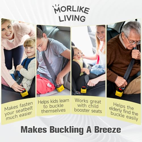 Morlike Silicone Belt Buckle Seatbelt Holder (Yellow) - color: Yellow