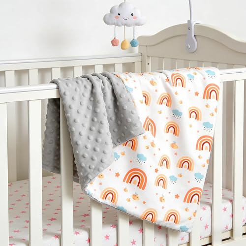 Rainbow Baby Blanket for Boys Girls, Soft Minky Blanket - color: Rainbow