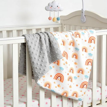 Rainbow Baby Blanket for Boys Girls, Soft Minky Blanket - color: Rainbow