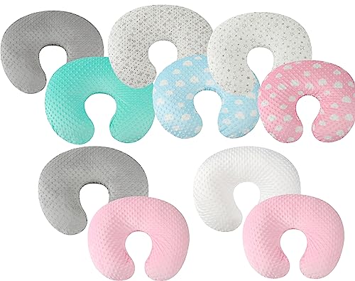 Dot Nursing Pillow Cover Set 2 Pack Compatible with Boppy Pillow - color: Grey & Navy