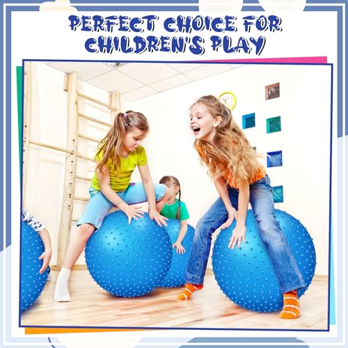 Large Sensory Massage Ball Bouncy Exercise Ball with Spikes, 22" - color: blue