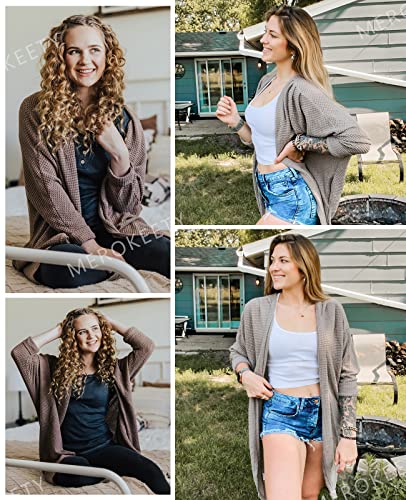 MEROKEETY Cardigan Sweaters for Women Oversized Long Cardigans Fall Outfits - color: Apricot, size: Large