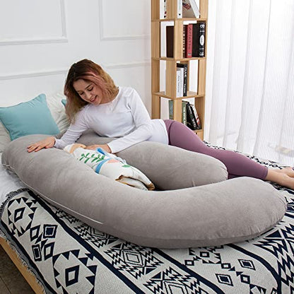 60 Inch Pregnancy Pillows for Sleeping (Grey) - color: Grey