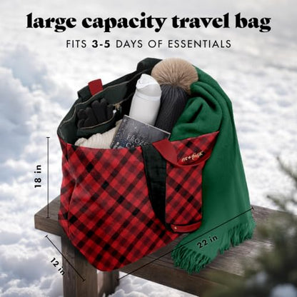 Fit & Fresh All The Things XL Beach Bag for Women, Oversized Travel Tote - color: Red Checkered