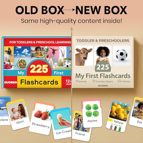 Flash Cards for Toddlers 1-3 - Montessori Toddler Flash Cards with Rings