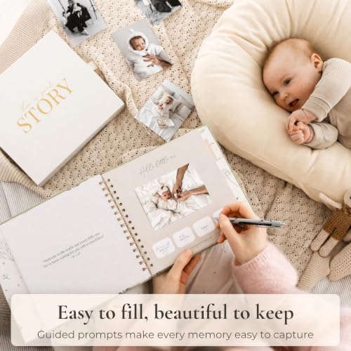 Baby Memory Book from Pregnancy to Age 5, Baby Book Keepsake, Light Grey - color: Light Grey