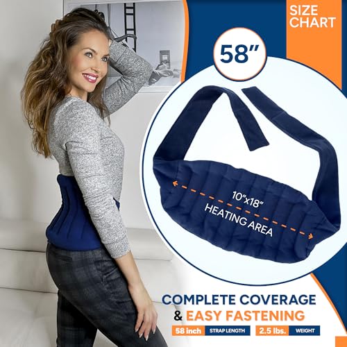 SunnyBay Microwavable Heating Pad, Bean Bag Wrap, 10x18 inch, 2.8 lb - color: 10x18 Lowerback Regular - Navy Blue