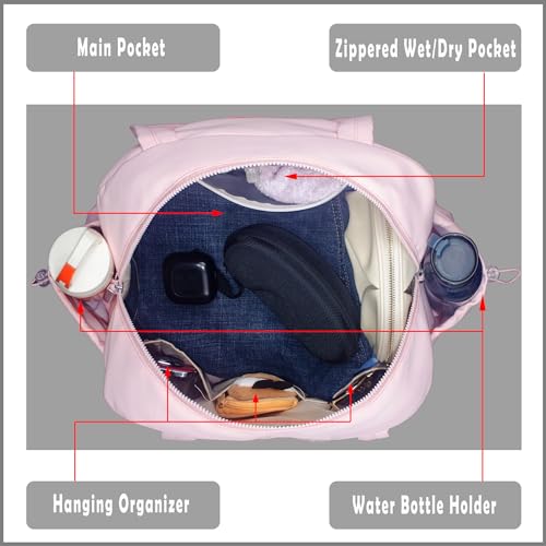 Medium Diaper Bag Tote, Shoulder & Crossbody Mom Bag - color: Pink