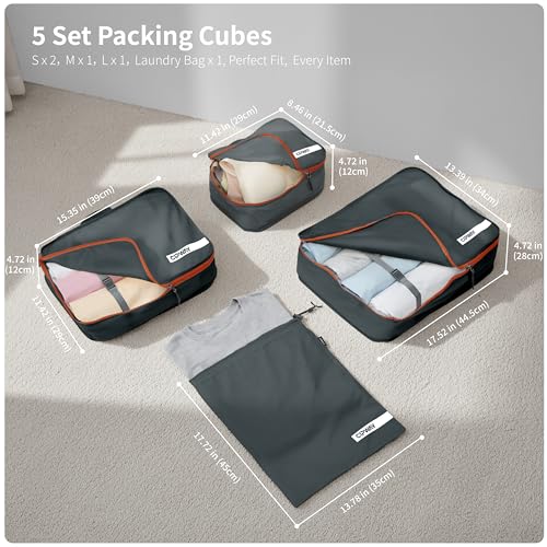 Cipway Packing Cube for Travel Suitcase 5 Set Grey - color: Grey