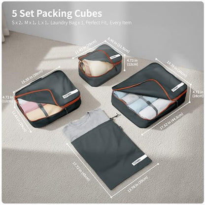 Cipway Packing Cube for Travel Suitcase 5 Set Grey - color: Grey