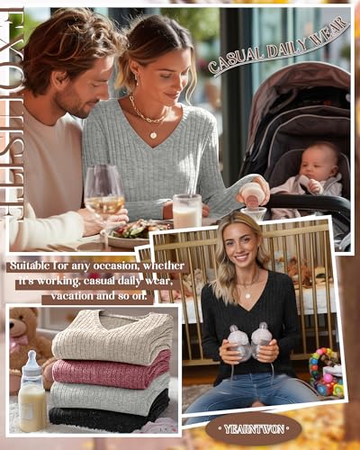 4 Pack Women's Maternity Nursing Tops - color: Black, Light Gray, Red, Apricot, size: XX-Large