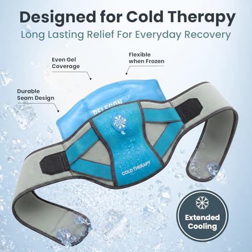 Pelegon Ice Pack for Back for Lower Back Pain Relief - Reusable Lower Back Ice Pack Wrap with Adjustable Brace - Cold Therapy Gel Pack for Sciatica, Coccyx, Herniated Disc and Recovery