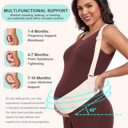 MAMODY Belly Bands For Pregnant Women Beige, Medium
