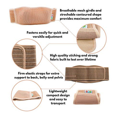 Adjustable Pregnancy Belt Belly Band - Maternity Belly Support with Breathable Mesh, Stretch Straps for Abdominal Weight, Pelvic Pressure, and Back Pain Relief