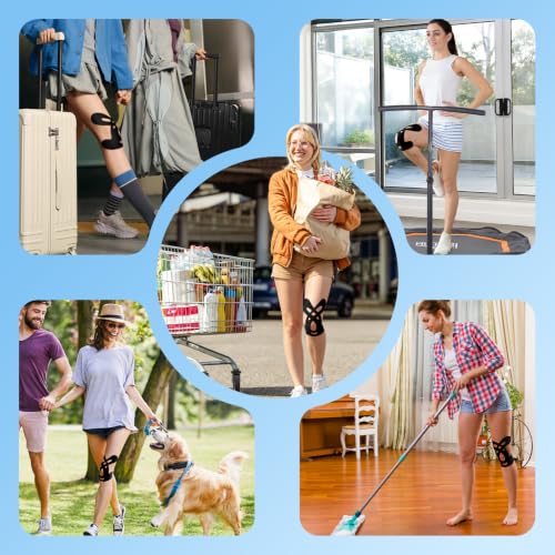 KTQUICK Precut Kinesiology Tape for Knees, 12 Ct,20% Stronger Adhesive,Black