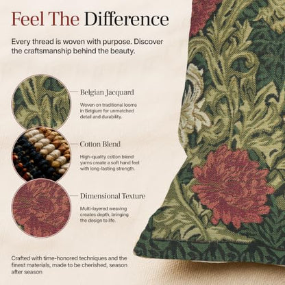 William Morris Chrysanthemum Multi Tapestry Throw Pillow Cover 16 x 16 in - color: Chrysanthemum Multi