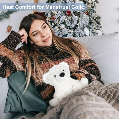 SuzziPals Microwavable Polar Bear Stuffed Animal Heating Pad for Cramps - style: Polar Bear