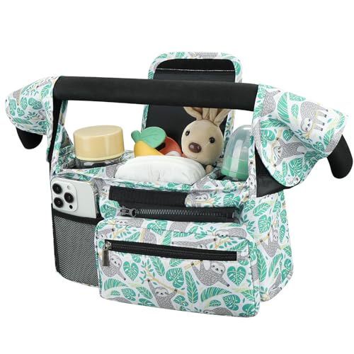 Accmor Universal Stroller Organizer with Insulated Cup Holder - color: Sloth
