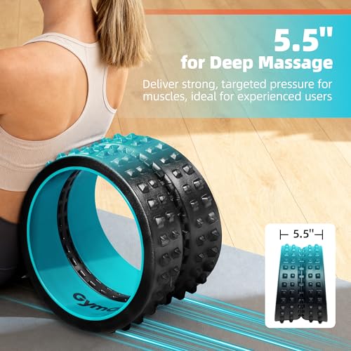 GymCope 10in Back Roller, Foam Roller for Exercise, Spine-Safe Groove - color: Blue, size: Firm