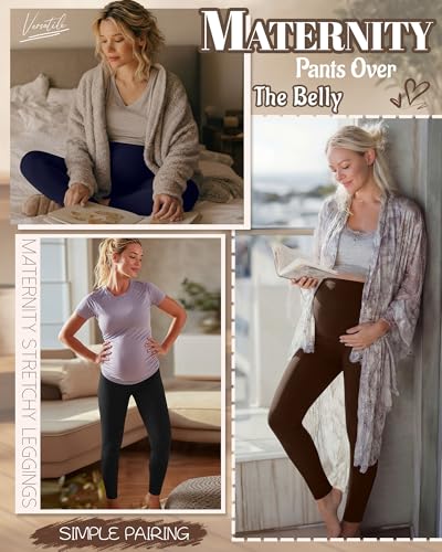3 Pack Women's Maternity Pants Home Lounge Pajamas - color: Black, Navy Blue, Coffee, size: Medium