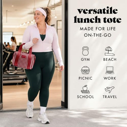 Fit & Fresh Remi Neoprene Lunch Bag for Women w/Ice Pack & Containers - color: Red Gingham, size: One Size