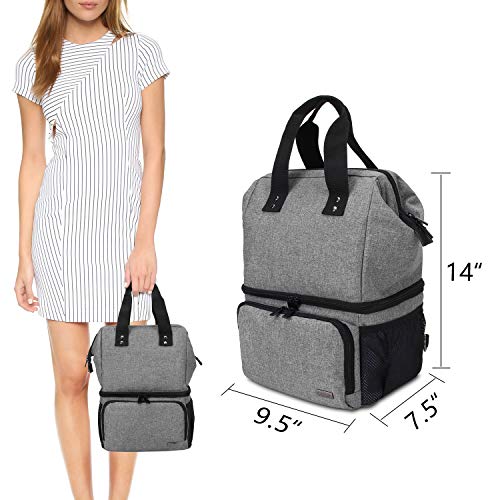 LUXJA Multi-Wear Breast Pump Storage Bag, Gray