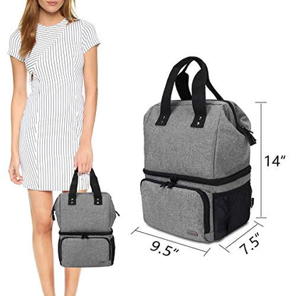 LUXJA Multi-Wear Breast Pump Storage Bag, Gray