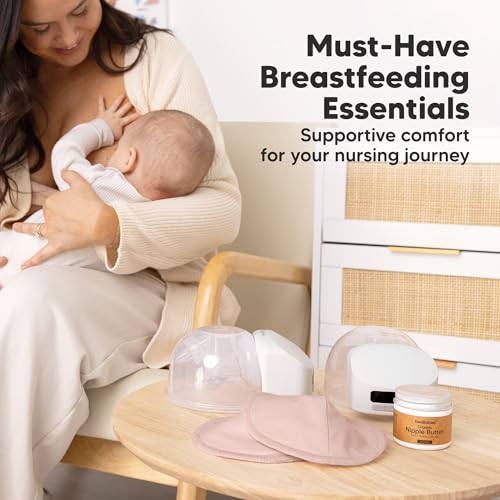 Organic Nursing Pads, 14 Washable Breast Pads,Wash Bag (Neutrals, L 5") - color: Neutrals, size: 14pk, L 5"