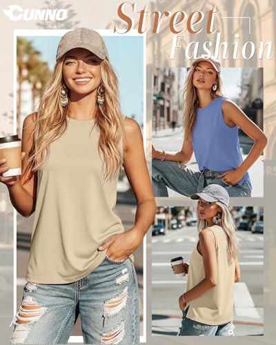 2 Pack Women's Sleeveless Tank Tops - color: Apricot, Sky Blue, size: Small