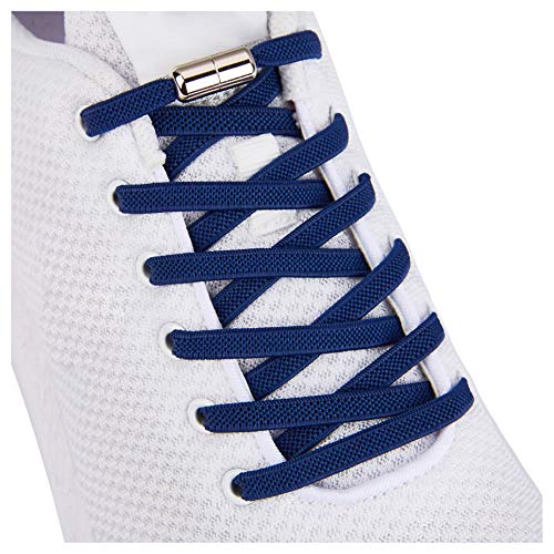 anan520 Tieless Elastic Shoe Laces, No Tie Shoelaces for Kids/Adults - color: Navy Blue